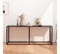 VIDAXL - Tavolo Consolle Nero 180x35x75,5 Cm In Vetro Temperato