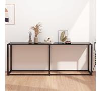 vidaXL Tavolo Consolle Nero 200x35x75,5 cm in Vetro Temperato