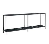 vidaXL Tavolo Consolle Nero 200x35x75,5 cm in Vetro Temperato