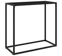 vidaXL Tavolo Consolle Nero 80x35x75 cm in Vetro Temperato