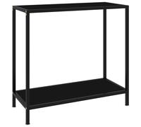vidaXL Tavolo Consolle Nero 80x35x75 cm in Vetro Temperato