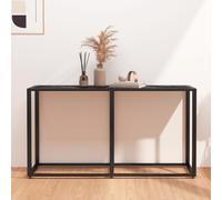 vidaXL Tavolo Consolle Nero Marmo 140x35x75,5 cm in Vetro Temperato