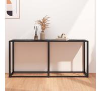 vidaXL Tavolo Consolle Nero Marmo 160x35x75,5 cm in Vetro Temperato