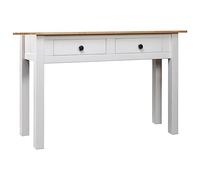 vidaXL Tavolo Consolle Panama Range con Cassetti Robusto Rustico Elegante Pratico Tavolino Laterale Salotto Bianco Legno di Pino Massello