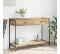 vidaXL Tavolo consolle in rovere Artisan, 100 x 34,5 x 75 cm, in legno, regolabile, per soggiorno, design industriale, salvaspazio per spazi stretti, superficie goffrata