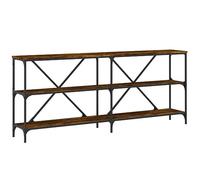vidaXL Tavolo Consolle Rovere Fumo 180x30x75cm Legno Multistrato Ferro