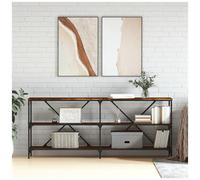 vidaXL Tavolo Consolle Rovere Fumo 180x30x75cm Legno Multistrato Ferro