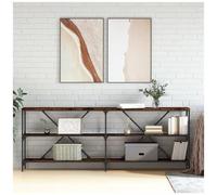 vidaXL Tavolo Consolle Rovere Fumo 200x30x75cm Legno Multistrato Ferro