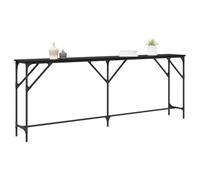vidaXL Tavolo consolle in legno di rovere nero, 200 x 29 x 75 cm, in legno