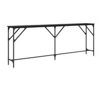 vidaXL Tavolo consolle in legno di rovere nero, 200 x 29 x 75 cm, in legno