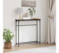 vidaXL Consolle Nero Rovere 75x19,5x75 cm Legno ingegnerizzato