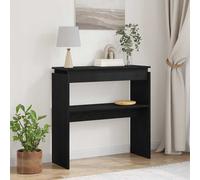 vidaXL Tavolo consolle Rovere Nero 80 x 30 x 80 cm Legno multistrato
