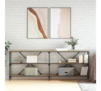 vidaXL Tavolo Consolle Rovere Sonoma 200x30x75 cm Multistrato e Ferro