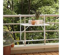 vidaXL Tavolo da Balcone Bianco 60x40 cm in Acciaio