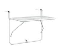 vidaXL Tavolo da Balcone Bianco 60x40 cm in Acciaio