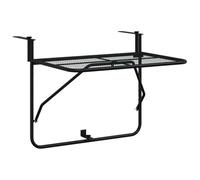vidaXL Tavolo da Balcone Nero 60x40 cm in Acciaio