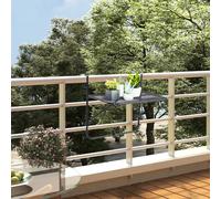 vidaXL Tavolo da Balcone Nero 60x40 cm in Acciaio
