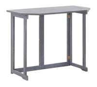 vidaXL Tavolo da Balcone Pieghevole Robusto Rustico Tavolino Esterni Bar Bistrot Salvaspazio Grigio Slavato Legno Massello di Acacia