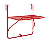 vidaXL Tavolo da Balcone Rosso 60x40 cm in Acciaio