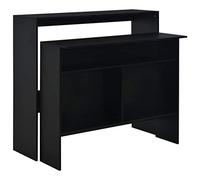 vidaXL Tavolo da Bar a 2 Livelli da Colazione Moderno Elegante Robusto Bancone Tavolino Alto da Cucina 130x40x120 cm Nero in Truciolato