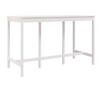 vidaXL Tavolo da Bar Bianco 180x80x110 cm in Legno Massello di Pino