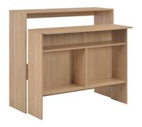 vidaXL Tavolo da Bar con 2 Piani d'Appoggio Rovere 130x40x120 cm