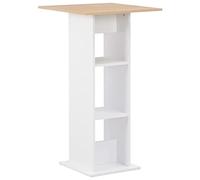 vidaXL Tavolo da Bar con 2 Ripiani Elegante Decorativo per Interni Cucina Tavolino Bistrò Piano Superiore 60x60x110 cm Truciolato Bianco e Sonoma