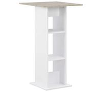 vidaXL Tavolo da Bar Bianco e Cemento 60x60x110 cm