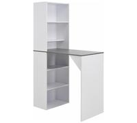 VIDAXL - Tavolo da Bar con Mobiletto Bianco 115x59x200 cm