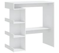 vidaXL Tavolo da Bar con Ripiani Bianco 100x50x101,5 cm in Truciolato