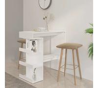 vidaXL Tavolo da Bar con Ripiani Bianco Lucido 100x50x101,5 cm