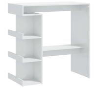 vidaXL Tavolo da Bar con Ripiani Bianco Lucido 100x50x101,5 cm