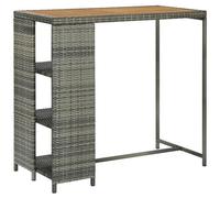 VIDAXL - Tavolo Da Bar Con Ripiani Grigio 120x60x110 Cm In Polyrattan