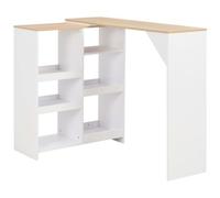 VIDAXL - Tavolo da Bar con Scaffale Mobile Bianco 138x39x110 cm