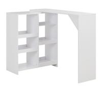 VIDAXL - Tavolo da Bar con Scaffale Mobile Bianco 138x39x110 cm