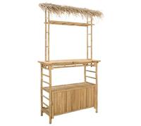 vidaXL Tavolo da bar per esterni, 110 x 50 x 209 cm, in bambù, elegante, moderno e durevole, per ambienti moderni, design innovativi che valorizzano il tuo spazio abitativo