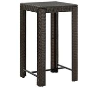 vidaXL Tavolo da Bar da Giardino Elegante Moderno Robusto Arredi Tavola Mobili per Esterni Interni Arredamento Marrone 60,5x60,5x110,5 cm Polyrattan