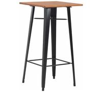 VIDAXL - Tavolo Da Bar Nero 60x60x108 Cm Legno Massello Di Pino Acciaio