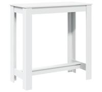vidaXL Tavolo da Bar Bianco 102x50x103,5 cm in Legno Multistrato, Tavolo Bar da Cucina, Tavolo da Bar, Arredamento da Bar, Tavolo Alto, Mobile da Bar