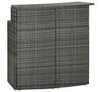 vidaXL Tavolo da Bar per Esterni Grigio 120x55x110 cm in Polyrattan