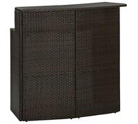 AX Tavolino Bar Marrone 120x55x110cm Giardino Balcone Patio Polyrattan 0k 313467