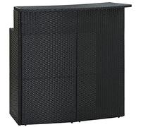 Tavolo da bar per esterni nero 120x55x110 cm in polyrattan