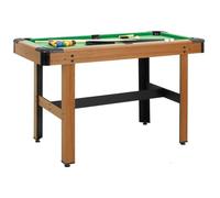 vidaXL Tavolo da Biliardo Portatile Robusto Elegante Stecche Gessetti Palle Triangolo Gioco da Tavolo 4 Piedi 122x61x76 cm Marrone Verde in MDF