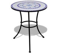 vidaXL Tavolo da Bistrot Blu e Bianco 60 cm a Mosaico