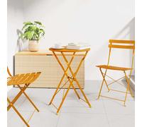 vidaXL Tavolo da bistrot Senape Ø 50 x 71 cm, Tavolo Bistro Rotondo, Moderno, Pieghevole per Giardino e terrazza, salvaspazio e Pratico per Esterni