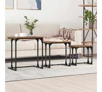 vidaXL Tavolo da caffè nesting 3 pcs Legno vecchio Legno multistrato