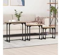 vidaXL Tavolo da caffè nesting 3 pcs rovere artigianale
