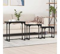 vidaXL Tavolo da caffè nesting 3 pcs Rovere nero Legno multistrato