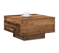 vidaXL Tavolino Quadrato Rustico Finitura Invecchiata Resistente Legno Naturale Uso Interno Accento Servizio Marrone 55X55X31Cm Stile Vintage Testurizzato