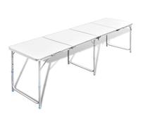 vidaXL Tavolo da Campeggio Pieghevole Alluminio Regolabile 240x60 cm